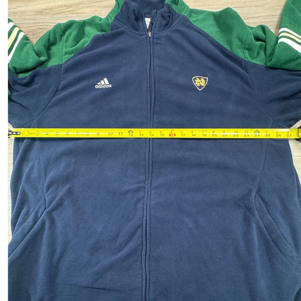 Vintage Adidas Notre Dame Fighting Irish ClimaWarm Fleece Zip Jacket‎ 2XL Y2K